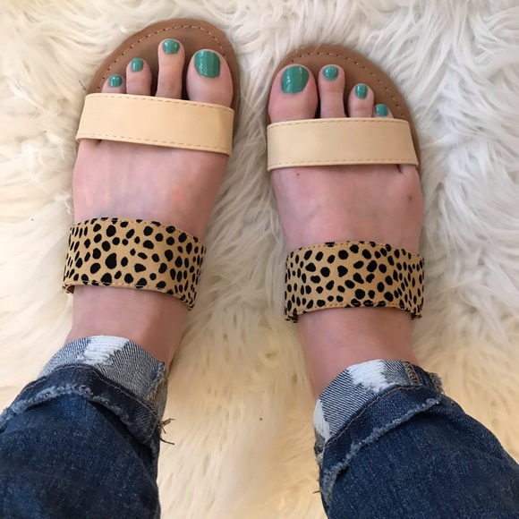 Cleo Double Banded Leopard Sandals - Picture 4 of 13